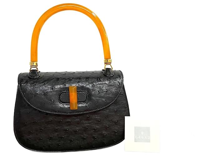 Borsa a mano mini in pelle vintage Gucci 45798 in ottime condizioni Nero  ref.1420026