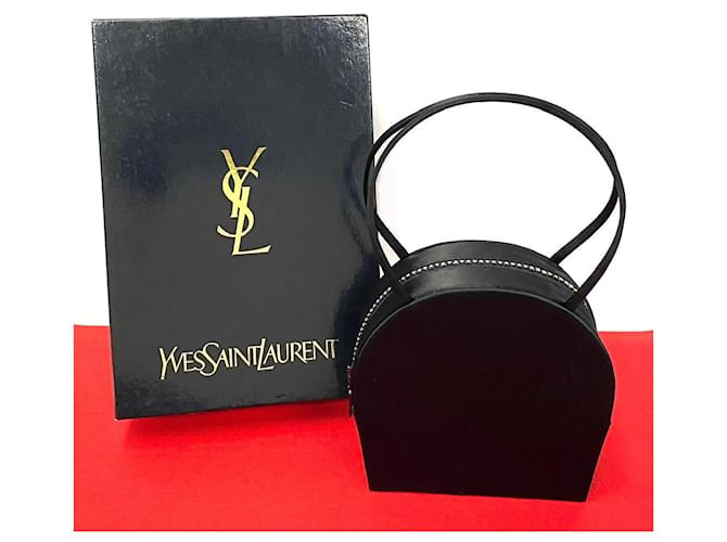 Yves Saint Laurent Handtasche aus Satin mit Strass Mini-Canvas-Handtasche 32070 in gutem Zustand Schwarz Leinwand  ref.1420036