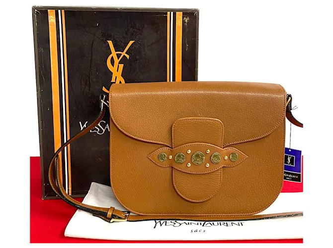 Yves Saint Laurent Leather Crossbody Bag  Leather Crossbody Bag in Great Condition Brown  ref.1420044