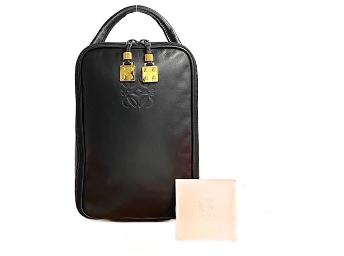 Loewe Leder Anagram Mini Tasche in sehr gutem Zustand Schwarz  ref.1420071