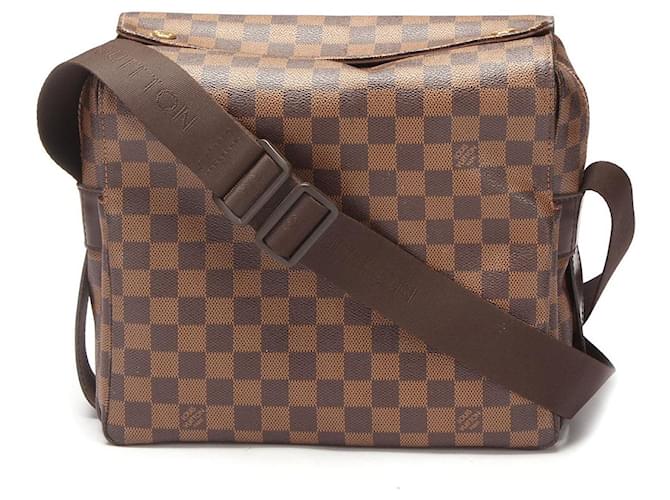 Bolsa de ombro em lona Louis Vuitton Naviglio N45255 em muito bom estado Marrom  ref.1420073