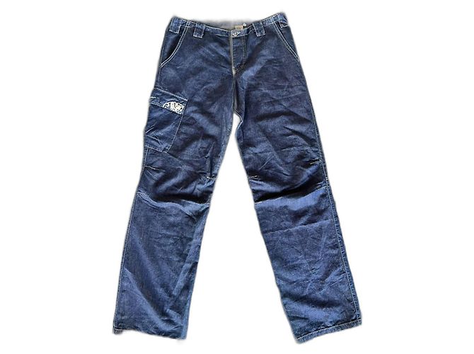 Jeans cargo blu di Giorgio Armani dei primi anni 2000