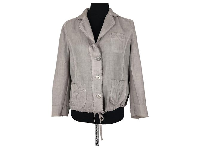 Short linen jacket in dove color by Max & Co Grey