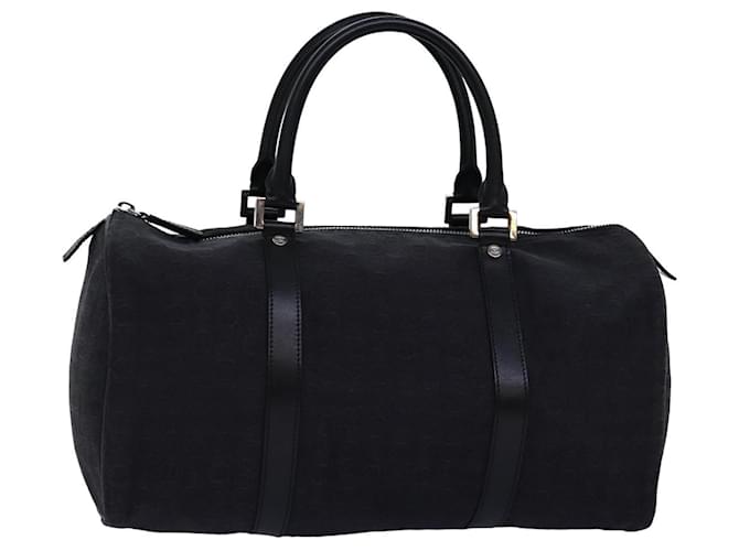 Céline CELINE C Macadam Canvas Boston Bag Black Auth 76139  ref.1420111