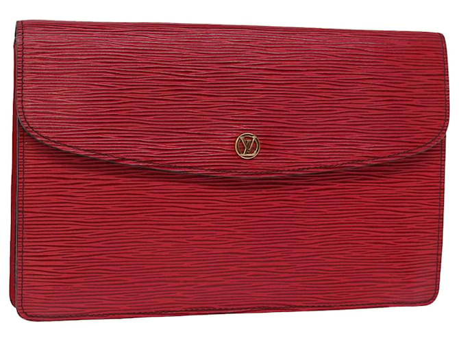 LOUIS VUITTON Epi Montaigne Clutch Bag Red M52657 LV Auth 75848 Leather  ref.1420136