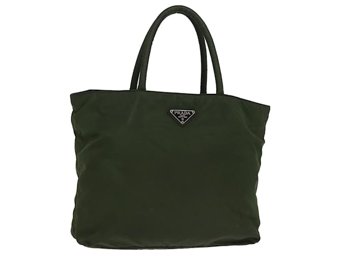 Tote PRADA Einkaufstasche Nylon Khaki Auth 77212  ref.1420160