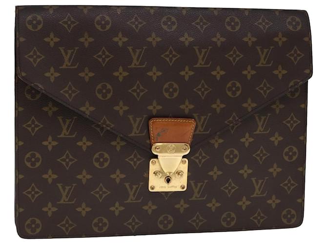 LOUIS VUITTON Monograma Porte Documentos Senatur Pasta M53335 LV Auth ep4418 Lona  ref.1420177