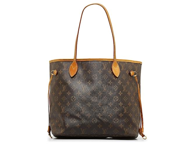 Braune Neverfull MM-Einkaufstasche mit Louis Vuitton-Monogramm Leder  ref.1420380