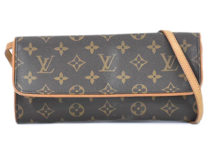 Louis Vuitton Pochette twin Brown Cloth  ref.1420459