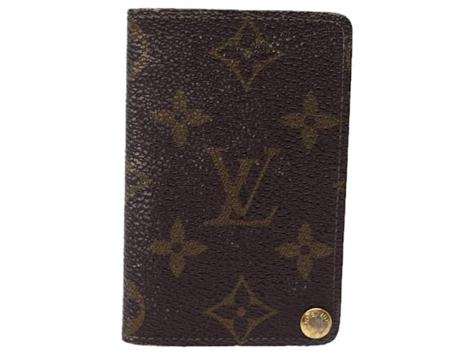 Louis Vuitton Porte carte crédit Pression Toile Marron  ref.1420468