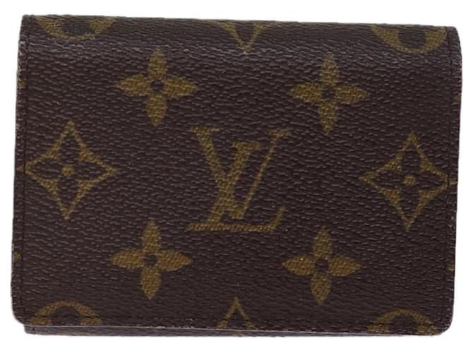 Louis Vuitton Enveloppe Carte de visite Marrom Lona  ref.1420487