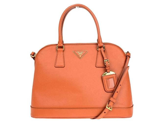 Prada Saffiano Naranja Cuero  ref.1420490