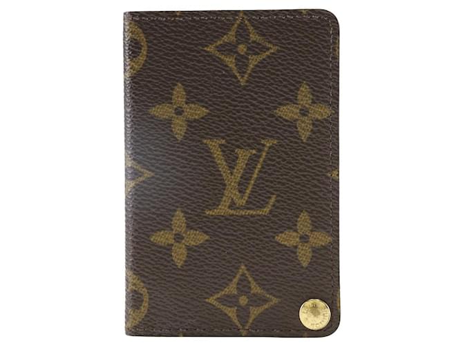 Cartera plegable Louis Vuitton Porte carte credit Castaño Lienzo  ref.1420514