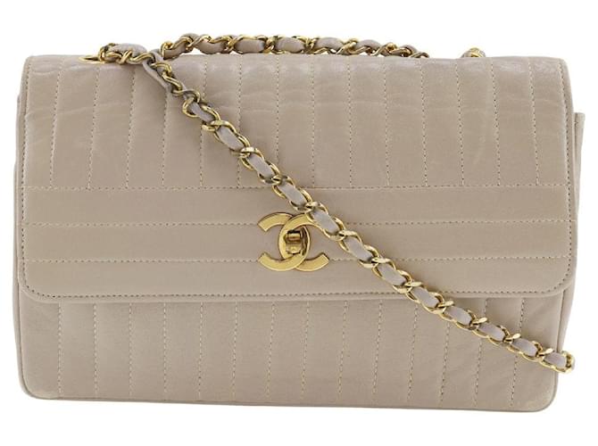 Chanel Diana Bege Couro  ref.1420515