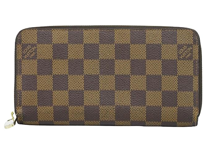 Carteira Louis Vuitton Zippy Marrom Lona  ref.1420542