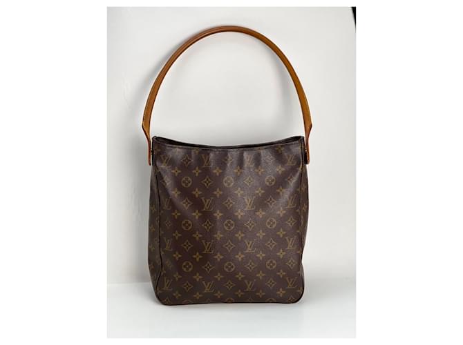 LOUIS VUITTON Looping GM Monogram Shoulder Bag Brown Cloth  ref.1420595