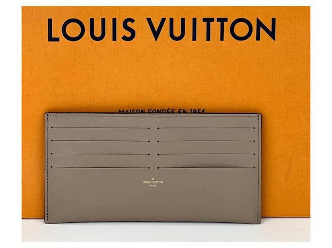 Louis Vuitton 8 Inserção para cartão de crédito Carteira de couro bege Empreinte da Felicie Marrom Lona  ref.1420609