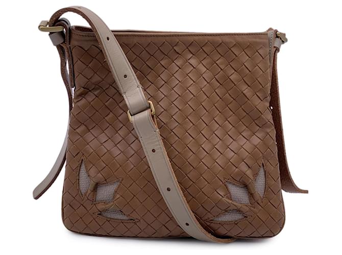 Bottega Veneta Bolso de hombro tejido de cuero intrecciato con aberturas en beige  ref.1420634