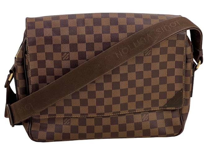 LOUIS VUITTON Shelton MM Damier Ebene Briefcase Attache Brown Cloth  ref.1420640