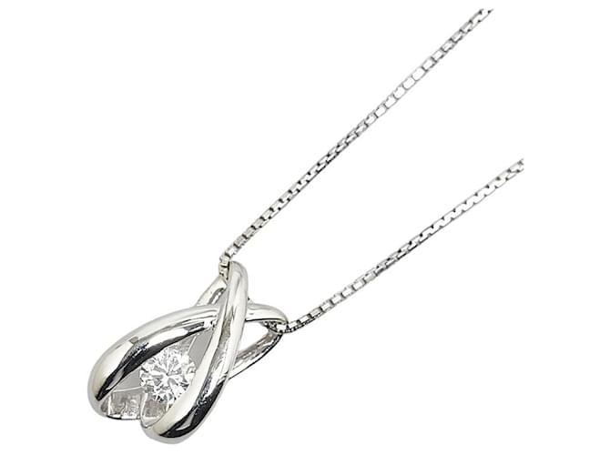 & Other Stories Platinum Diamond Necklace  in Great Condition Silvery Metal  ref.1420666