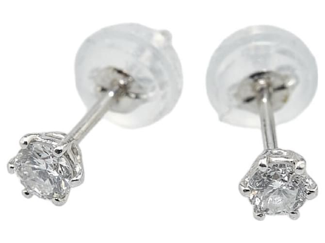 & Other Stories Pt900 Platinum Diamond 0.2ct Stud Earrings in Great Condition Silvery Metal  ref.1420667