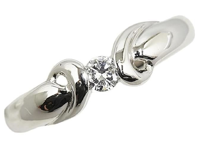 & Other Stories Pt900 Platinum Diamond Ring 0.1ct Size 10.5 in Great Condition Silvery Metal  ref.1420675