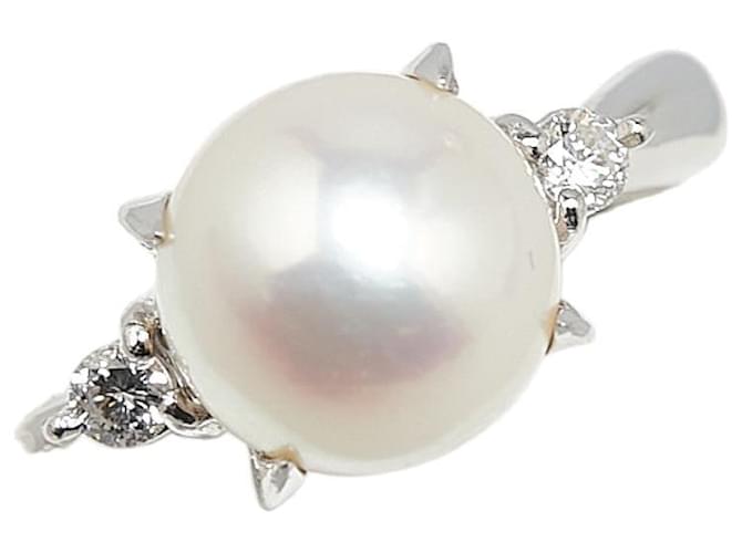 & Other Stories LuxUness Platinum Pearl Diamond Ring Anel de metal em excelente estado Prata  ref.1420677