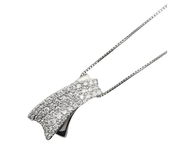 & Other Stories Platinum Pt900 Pt850 Diamond 1.02ct Necklace in Excellent Condition Silvery Metal  ref.1420681