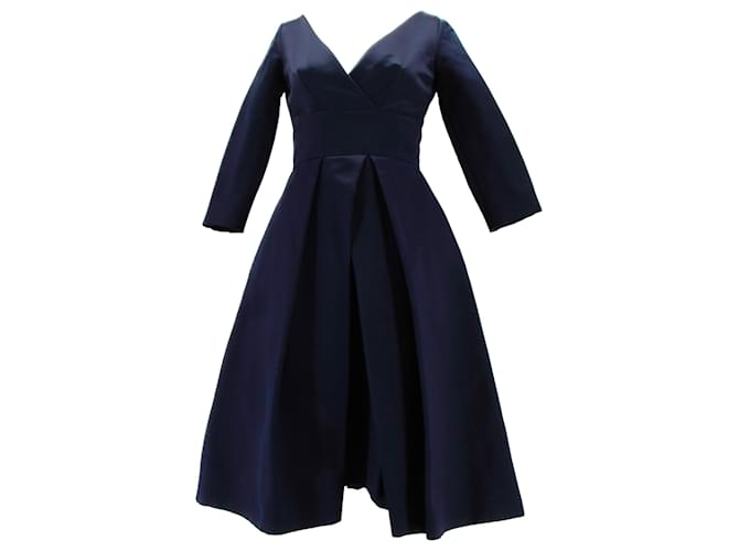 CHRISTIAN DIOR  Dresses T.fr 34 silk Navy blue  ref.1420688