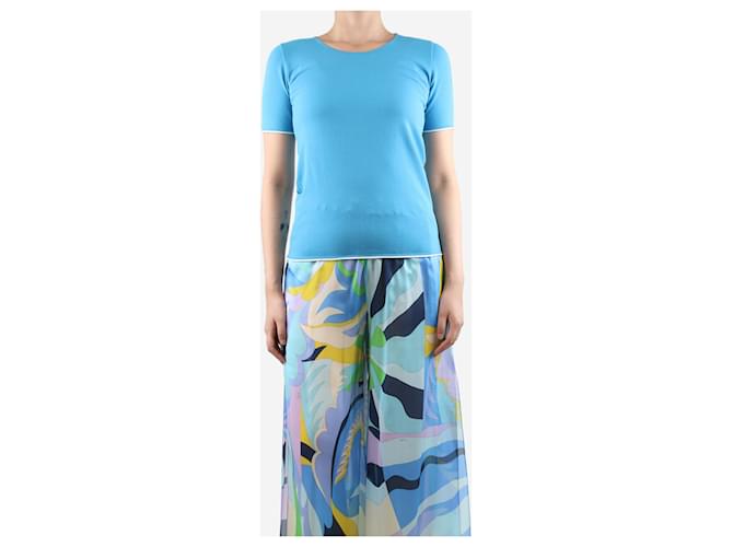 Chanel Top com acabamento em contraste azul - tamanho UK 8 Raio  ref.1420720