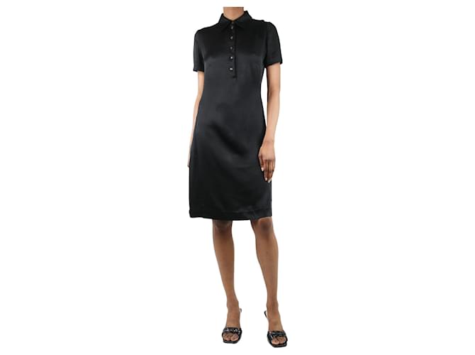 Gucci Black short-sleeved satin midi dress - size UK 12 Acetate  ref.1420728