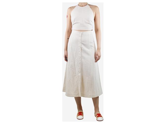 Autre Marque Cream striped halter neck top and midi skirt set - size S Cotton  ref.1420740