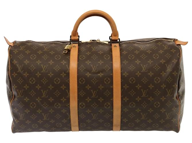 Louis Vuitton Keepall 55 Castaño Lienzo  ref.1420746