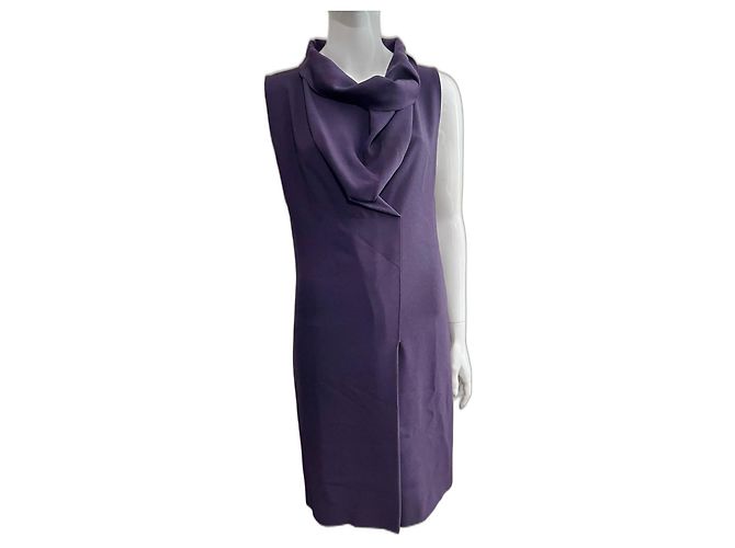 Joseph Lila Krepp-Cowl-Neck-Kleid