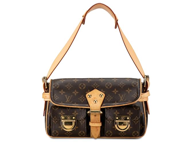 Louis Vuitton Brown Monogram Hudson PM Castaño Cuero Lienzo  ref.1420783