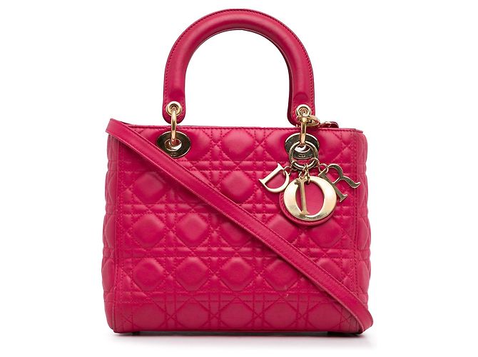Dior Pink Medium Lammleder Cannage Lady Dior