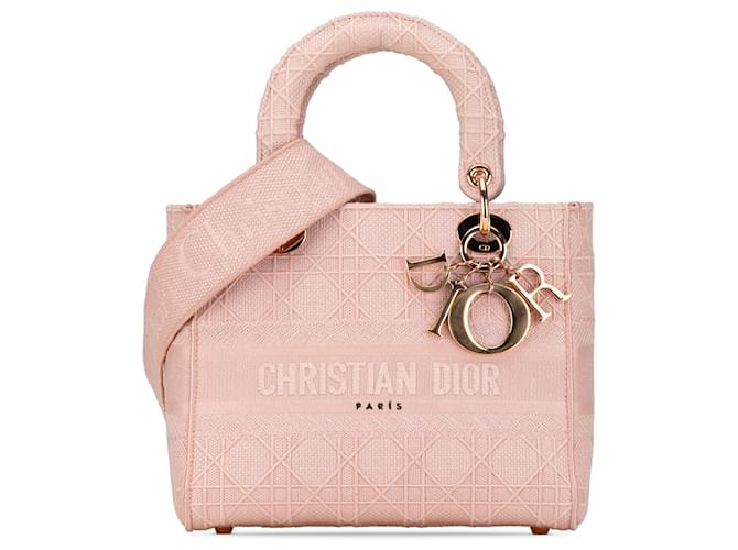 Dior Pink Medium Cannage Lady D-Lite Cloth Cloth  ref.1420813