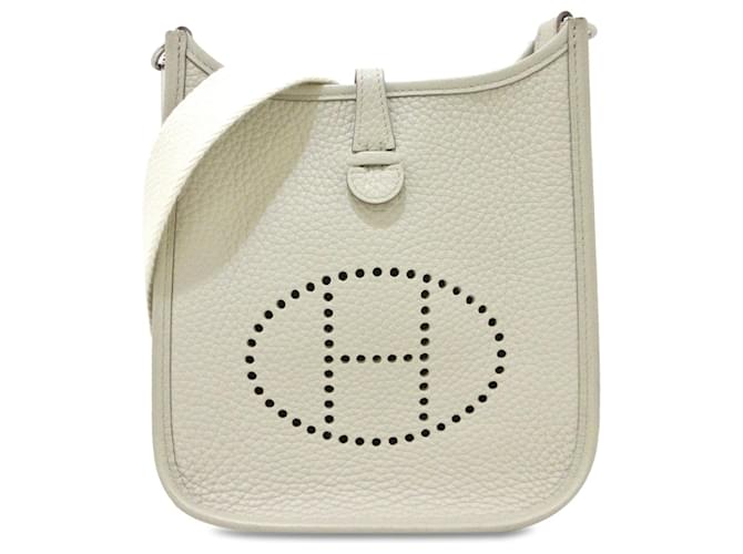 Hermès Branco Clemence Evelyne TPM Couro Bezerro-como bezerro  ref.1420827