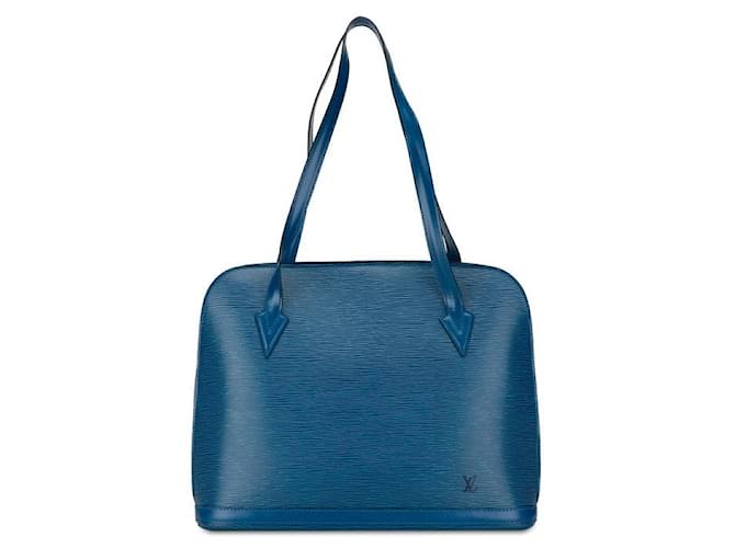 Louis Vuitton Lussac Sac à bandoulière Sac cabas en cuir M52285 en bon état Bleu  ref.1420878