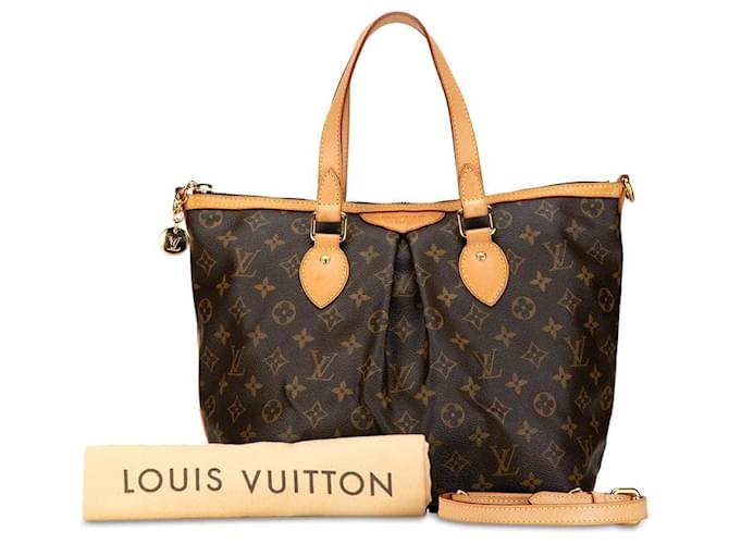 Bolso de hombro Louis Vuitton Monogram Palermo PM 2WAY M40145 de cuero PVC marrón en muy buen estado Castaño Plástico  ref.1420879