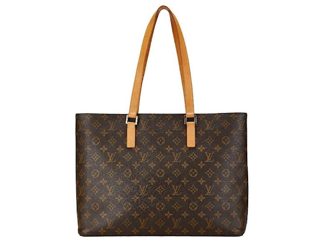 Sac cabas LOUIS VUITTON Monogram Luco M51155 Cuir PVC en très bon état Plastique Marron  ref.1420883