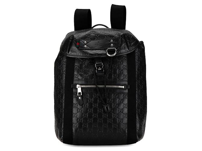 Gucci Leder Guccissima Rucksack 368561 Schwarz in sehr gutem Zustand  ref.1420893