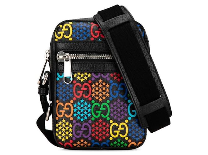 Gucci GG Psychedelic PVC Leather Shoulder Bag 598103 in Very Good Condition Black Plastic  ref.1420898