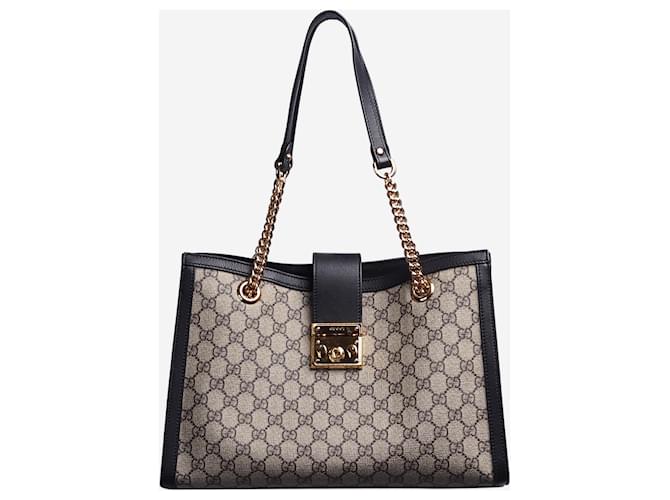 Gucci Black padlock GG shoulder bag - size Medium Cloth  ref.1420912