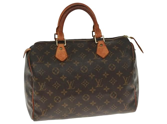 Louis Vuitton Monogram Speedy 30 Bolsa de mão M41526 LV Auth bs15189 Monograma Lona  ref.1420990