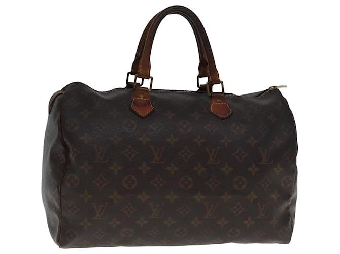 Louis Vuitton Monogram Speedy 35 Bolsa de mão M41524 LV Auth bs14980 Monograma Lona  ref.1421001