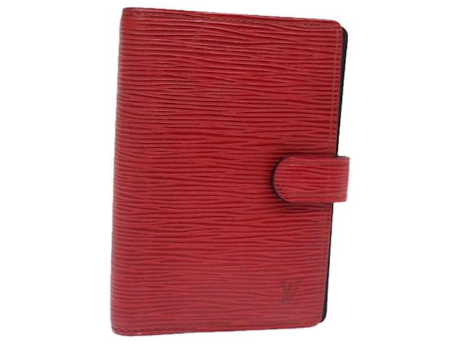 LOUIS VUITTON Epi Agenda PM Day Planner Cover Red R20057 LV Auth 76228 Leather  ref.1421003