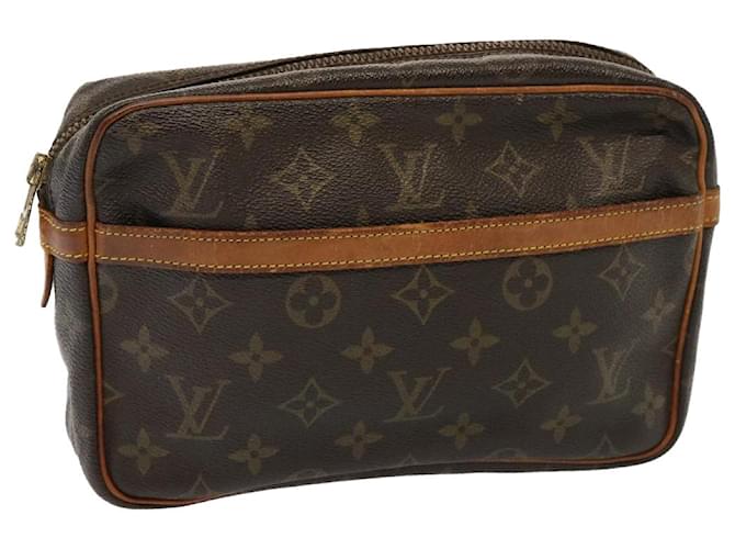 Louis Vuitton Monogram Compiegne 23 Bolsa de Embreagem M51847 Autenticação de LV 76218 Monograma Lona  ref.1421086