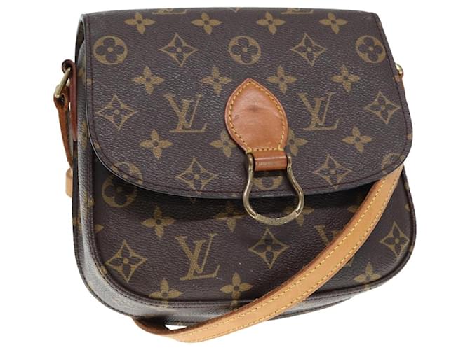 LOUIS VUITTON Monogram Saint Cloud MM Sac à bandoulière M51243 LV Auth ep4354 Toile Monogramme  ref.1421100