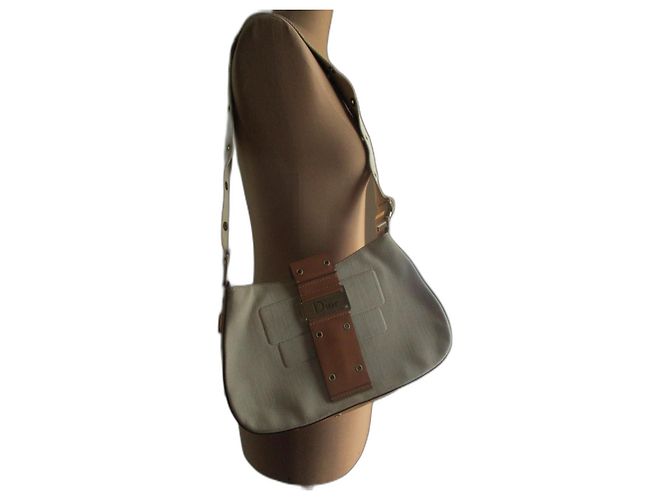 Christian Dior Columbus tela e pelle. Multicolore